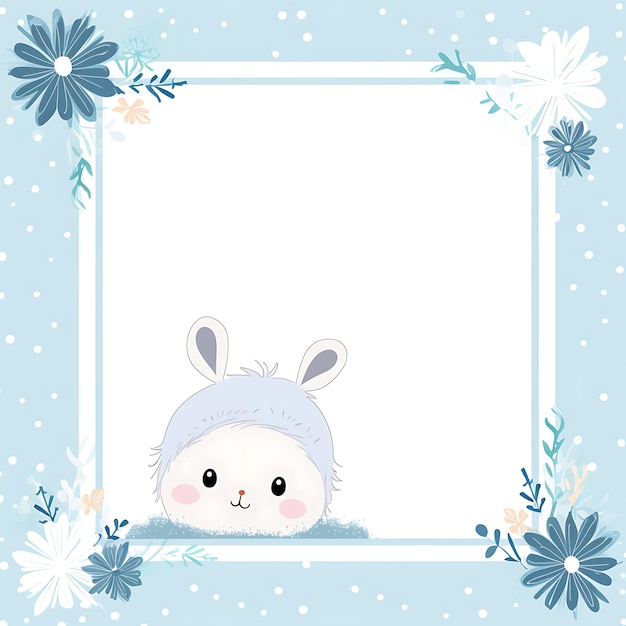 Animals Cadre de Cuddly Meadow Dwelling Bunny reflétant de manière créative un design créatif mignon en 2D