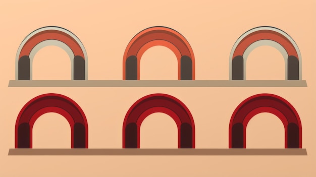 Photo des arches pastel une symétrie minimaliste des paysages italiens