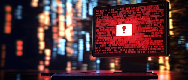 Photo une attaque alarmante de ransomware met en évidence la menace d'extorsion informatique sur l'écran d'un ordinateur compromis