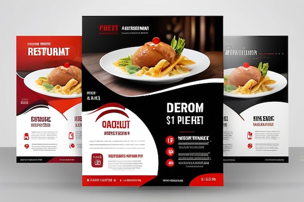 Photo banner de présentation du modèle de flyer de restaurant moderne