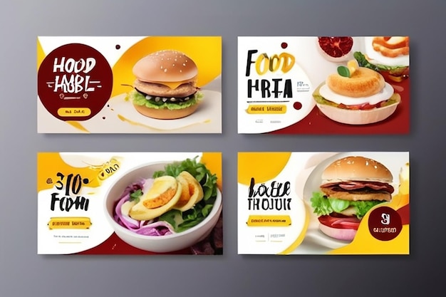 Photo banner de publication sur les médias sociaux pour la promotion de la nourriture adapté à la publicité par bannière sur le web et au contenu alimentaire