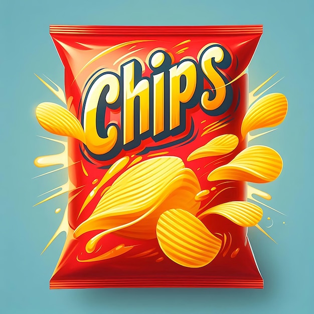 Photo une belle illustration de sacs de chips de pommes de terre