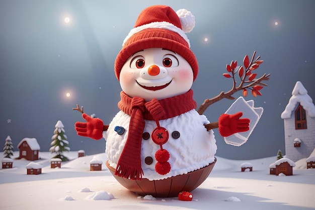 Le bonhomme de neige de Noël en 3D