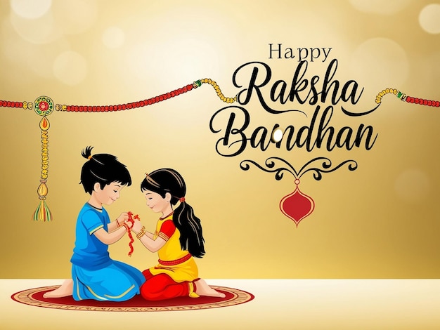 Bonne année Raksha Bandhan Festival hindou Cartes de vœux Design vecteur