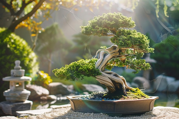 Photo un bonsai dans un pot avec le mot bonsai dessus