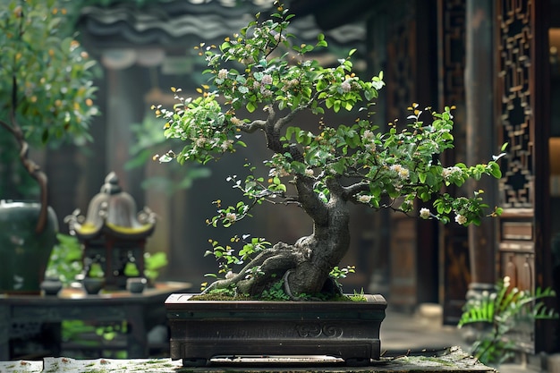 Photo un bonsai avec le mot 