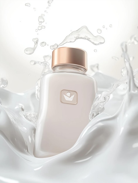 Photo une bouteille de parfum qui est dans l'eau