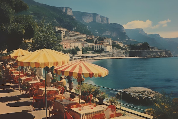 Photo une carte postale rétro vintage de l'italie ensoleillée des années 70