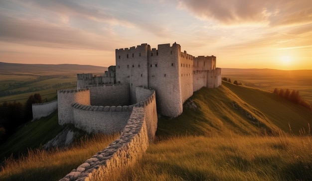 Photo un château avec un château au sommet