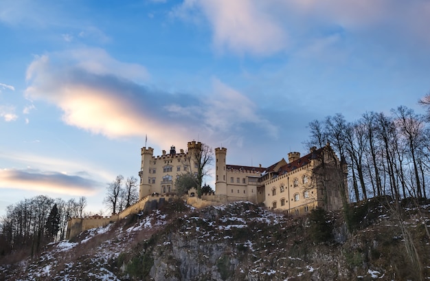 Château de Hohenschwangau en Bavière, l'hiver.