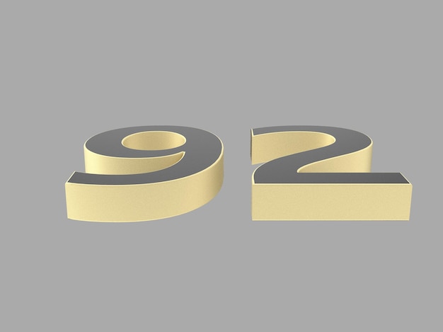 Photo chiffre d'or chiffre 3d illustration un deux trois