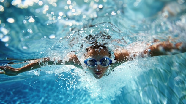 Photo clip promotionnel éditorial pour la natation