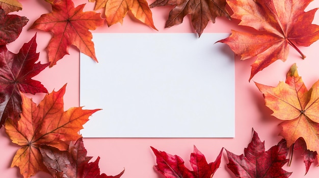 Composition d'automne avec espace blanc pour le texte