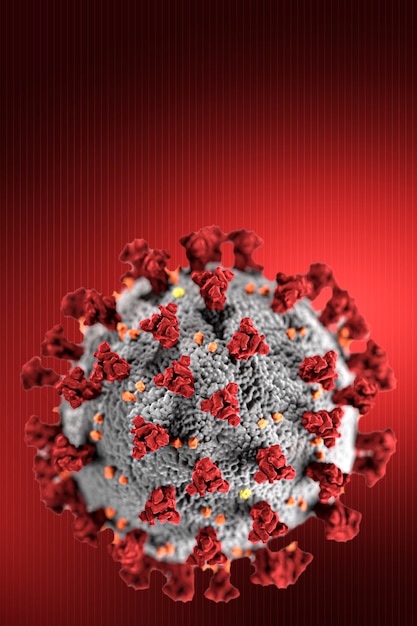 Coronavirus sur fond rouge