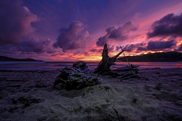 Coucher de soleil sur la plage