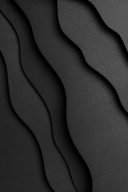 Couches ondulées de lignes de papier noir obliques