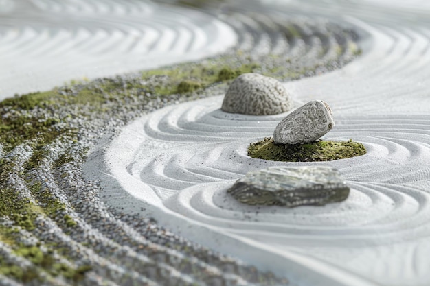 Photo créez une atmosphère apaisante avec un arrangement de cailloux et d'eucalyptus sur un fond abstrait aig62