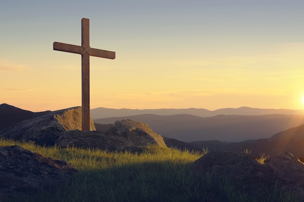 Croix chrétienne dans la nature