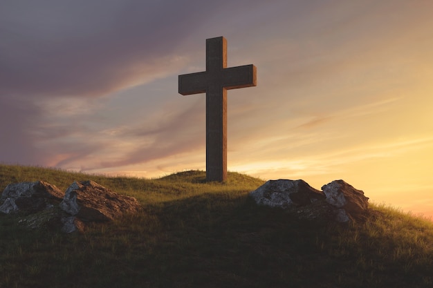 Croix chrétienne dans la nature