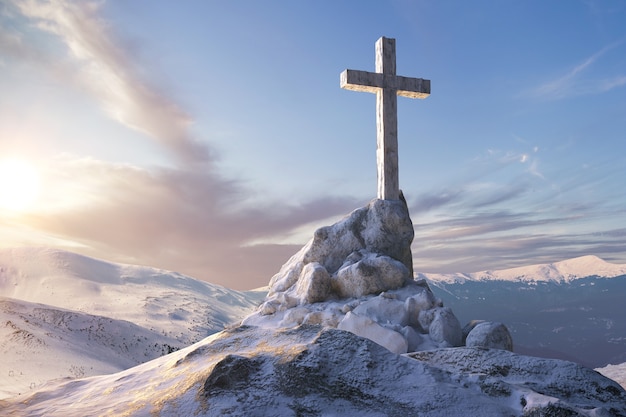 Croix chrétienne dans la nature