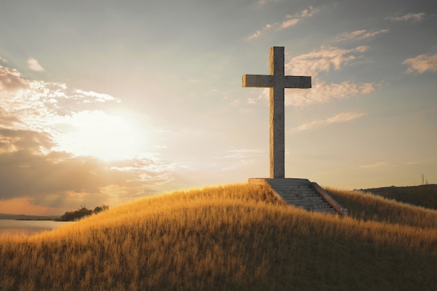 Croix chrétienne dans la nature