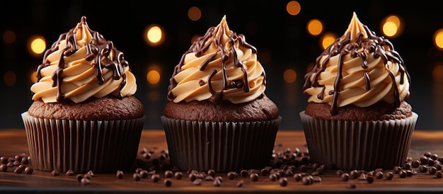 Des cupcakes au chocolat noir