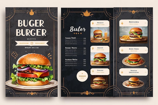 Photo un délicieux menu de hamburgers et d'aliments sur instagram et facebook