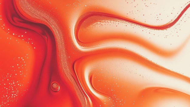 Photo design fluide rouge et blanc abstrait avec des éléments étincelants évoquant le mouvement et l'énergie