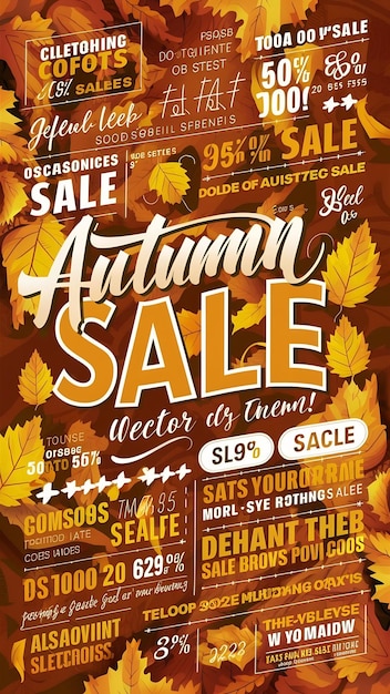 Photo design vectoriel de l'affiche de la grande vente d'automne