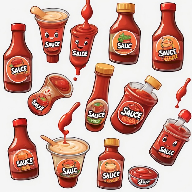 Photo un dessin d'une bouteille de ketchup avec un bouchon rouge