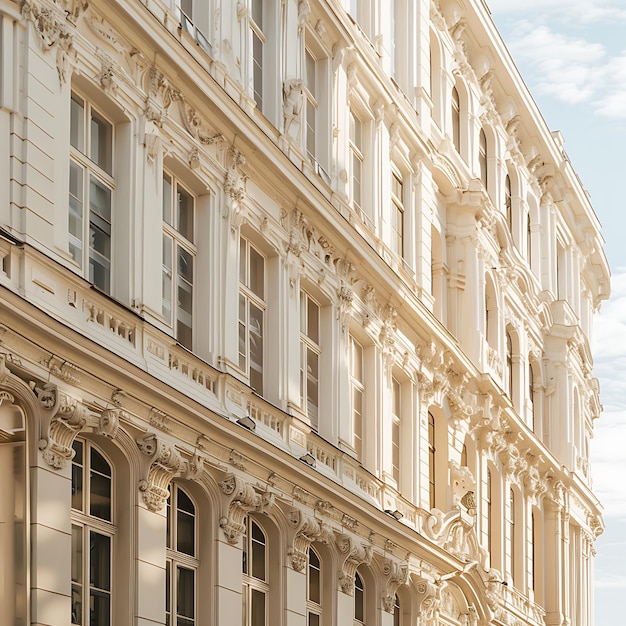 Photo détail de la façade d'un bâtiment à vienne, en autriche