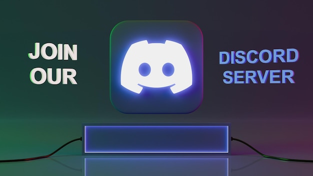 Discord banner style néon avec maquette