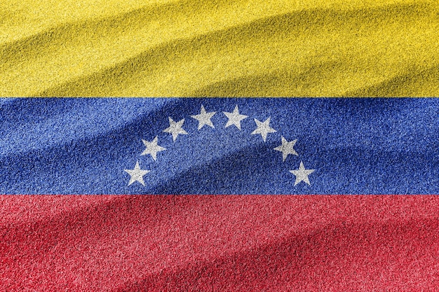 Drapeau de sable du Venezuela, fond de sable de drapeau national