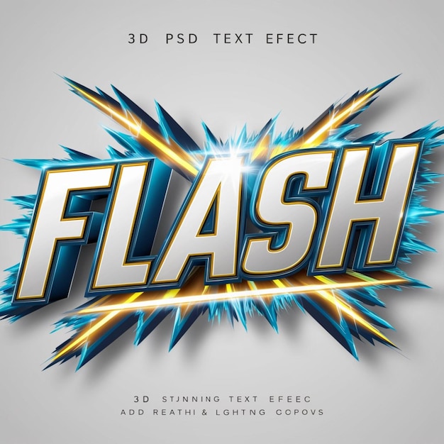 Photo effet de texte psd flash de style 3d