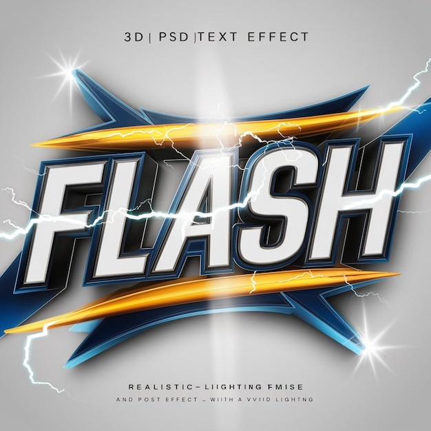 Photo effet de texte psd flash de style 3d