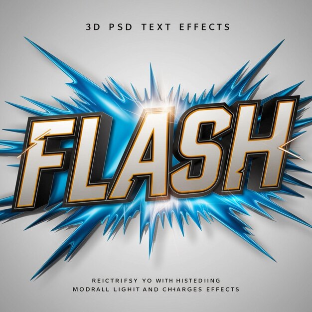 Photo effet de texte psd flash de style 3d