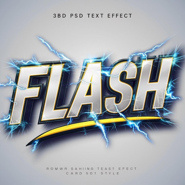 Photo effet de texte psd flash de style 3d