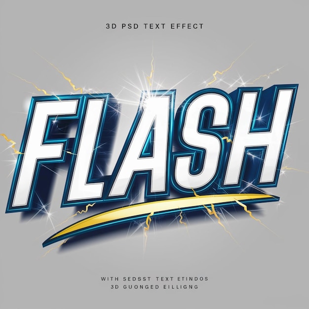 Photo effet de texte psd flash de style 3d