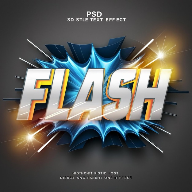 Photo effet de texte psd flash de style 3d