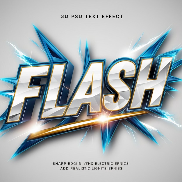 Photo effet de texte psd flash de style 3d