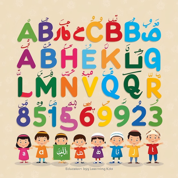 Photo les enfants apprennent l'alphabet arabe