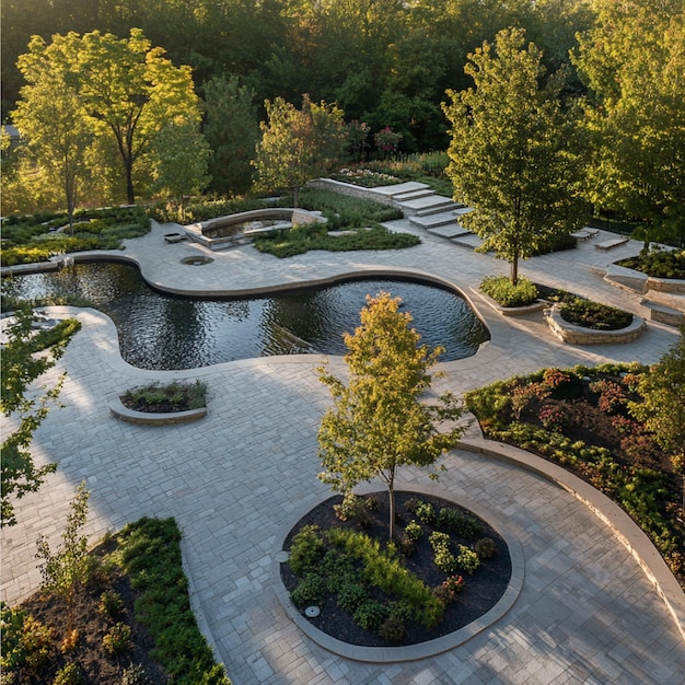 Photo entretien des espaces extérieurs tels que les jardins, les piscines et les parkings