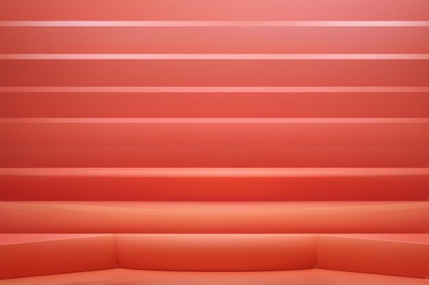 Photo un escalier rouge avec un tapis rouge et des lignes blanches