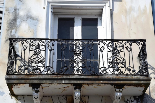 Photo examen de l'utilisation du fer forgé dans le balcon créole