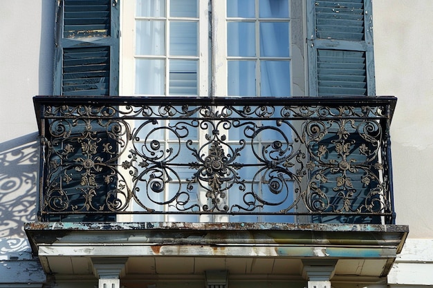 Photo examen de l'utilisation du fer forgé dans le balcon créole