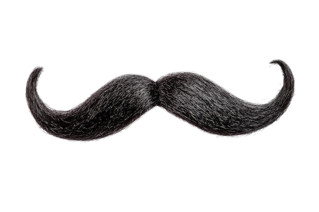 Photo fausse moustache noire sur fond blanc