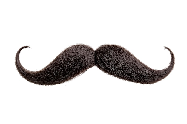 Photo fausse moustache noire sur fond blanc