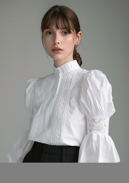 Photo une femme en blouse blanche