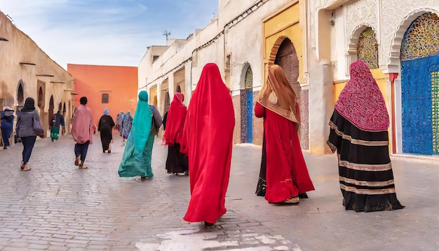 Photo une femme marocaine portant un voile traditionnel