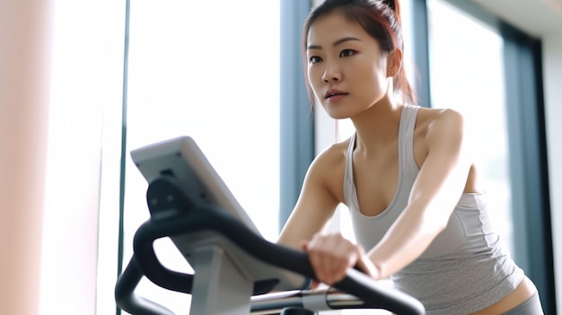 Photo femme à la salle de sport